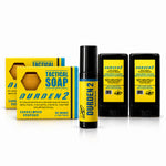 Durden 2 Essentials: two boxed bars of Durden 2 soap, the 10ml roll-on cologne and the solid cologne two-pack