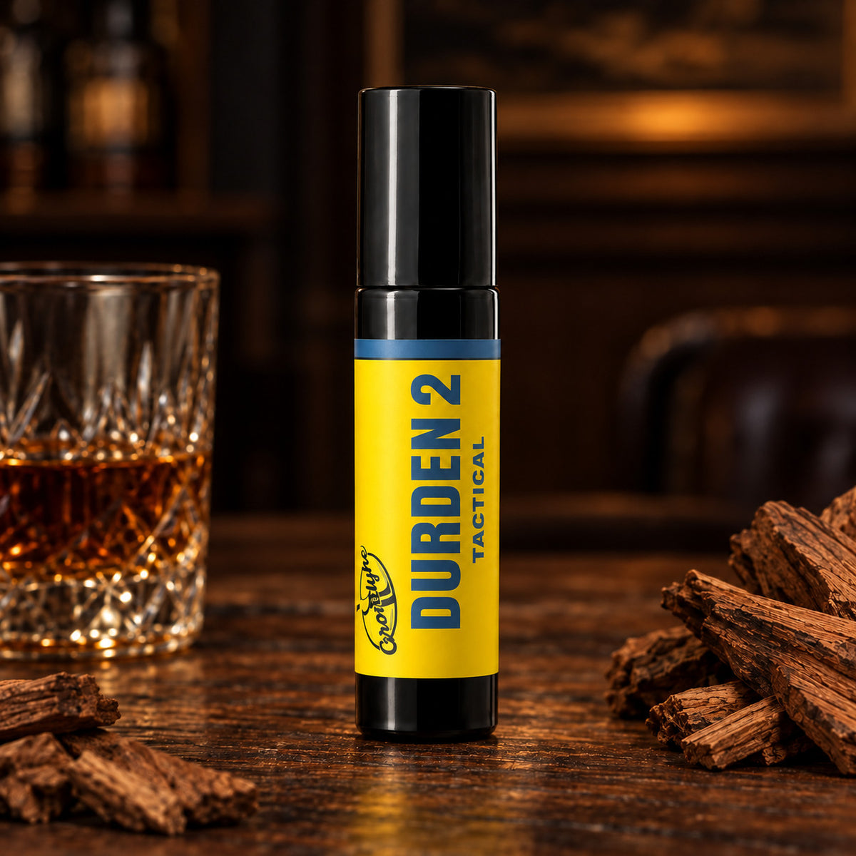 Durden 2 roll-on cologne on a dark bar top
